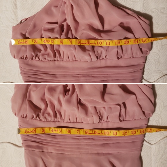 Lulu's Pink Chiffon Halter Gown - Medium - Picture 6 of 8